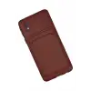 Newface Samsung Galaxy A01 Core Kılıf Kelvin Kartvizitli Silikon - Bordo