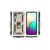 Newface Samsung Galaxy A02 Kılıf Sofya Yüzüklü Silikon Kapak - Gold