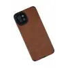 Newface Samsung Galaxy A03 Kılıf Loop Deri Silikon - Kahverengi