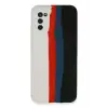 Newface Samsung Galaxy A03S Kılıf Ebruli Lansman Silikon - Beyaz-Siyah