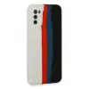 Newface Samsung Galaxy A03S Kılıf Ebruli Lansman Silikon - Beyaz-Siyah