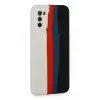 Newface Samsung Galaxy A03S Kılıf Ebruli Lansman Silikon - Beyaz-Siyah