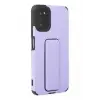 Newface Samsung Galaxy A03S Kılıf Mega Standlı Silikon - Lila