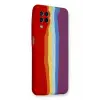 Newface Samsung Galaxy A22 Kılıf Ebruli Lansman Silikon - Kırmızı-Mor
