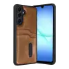 Newface Samsung Galaxy A57 5G Sara Kartvizitli Deri Kılıf - Taba