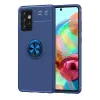 Newface Samsung Galaxy A72 Kılıf Range Yüzüklü Silikon - Mavi