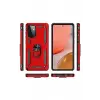 Newface Samsung Galaxy A72 Kılıf Sofya Yüzüklü Silikon Kapak - Kırmızı