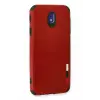 Newface Samsung Galaxy J7 Pro / J730 Kılıf Loop Deri Silikon - Kırmızı