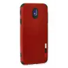 Newface Samsung Galaxy J7 Pro / J730 Kılıf Loop Deri Silikon - Kırmızı