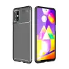 Newface Samsung Galaxy M31S Kılıf Auto Focus Karbon Kapak - Siyah