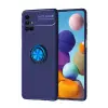 Newface Samsung Galaxy M51 Kılıf Range Yüzüklü Silikon - Mavi
