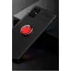 Newface Samsung Galaxy M51 Kılıf Range Yüzüklü Silikon - Siyah-Kırmızı