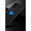 Newface Samsung Galaxy M51 Kılıf Range Yüzüklü Silikon - Siyah-Mavi
