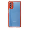 Newface Samsung Galaxy M52 5G Kılıf Miami Şeffaf Silikon - Kırmızı