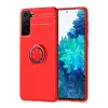 Newface Samsung Galaxy S21 Plus Kılıf Range Yüzüklü Silikon - Kırmızı