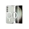 Newface Samsung Galaxy S23 Kılıf Magneticsafe Şeffaf Silikon - Şeffaf