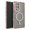 Newface Samsung Galaxy S25 Ultra Kılıf Joke Simli Magneticsafe Kılıf - Pembe