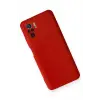 Newface Xiaomi Redmi Note 10 Kılıf Nano içi Kadife Silikon - Kırmızı