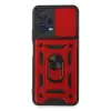 Newface Xiaomi Redmi Note 12 5G Kılıf Pars Lens Yüzüklü Silikon - Kırmızı