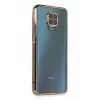 Newface Xiaomi Redmi Note 9 Pro Kılıf Razer Lensli Silikon - Gold
