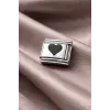 Nomination Uyumlu Çelik Kalp Charm – Parlak Çelik Bileklik Aksesuarı | Sevgi Temalı Modüler Charm