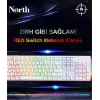 North Shield White Red Switch Türkçe Q RGB Beyaz Mekanik Gaming Klavye