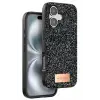 Onegif Apple iPhone 16 Plus Bright Simli Kapak - Siyah