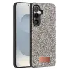 Onegif Samsung Galaxy S25 Bright Simli Kapak - Gümüş