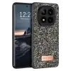 Onegif Xiaomi Redmi Note 14 Pro 4G Bright Simli Kapak - Gümüş