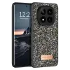 Onegif Xiaomi Redmi Note 14 Pro 4G Bright Simli Kapak - Gümüş