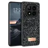 Onegif Xiaomi Redmi Note 14 Pro 4G Bright Simli Kapak - Siyah