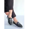 Otra Siyah Cilt Babet Ayakkabı