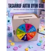 Para Biriktirme Challenge Kutusu Eğlenceli Şans Çarkı Ahşap Tasarruf Kumbarası