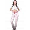 Pijama Altı Modal  Ring Viskon Kumaş Çilek Desenli-Pembe