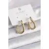Pirinç Gold Renk Halka Model Kadın Küpe