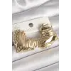 Pirinç Gold Renk İşlemeli Kalp Model Kadın Küpe