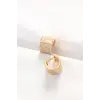 Pirinç Gold Renk Taşlı Minimal Küpe