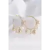 Pirinç Gold Renk Topçuk Model Halka Küpe