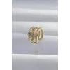 Pirinç Gold Renk Yonca Earcuff Küpe