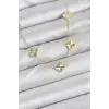 Pirinç Gold Renk Yonca Kadın Kolye
