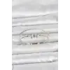Pirinç Gümüş Renk Baget Zirkon Taşlı Objeli Kadın Bileklik