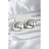 Pirinç Gümüş Renk Kadın Küpe