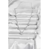 Pirinç Gümüş Renk Kalp Model Kadın Kolye