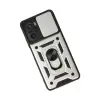 Poco F3 Kılıf Pars Lens Yüzüklü Silikon - Gümüş