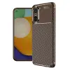 Poco X7 Pro Kılıf Auto Focus Karbon Kapak - Kahverengi