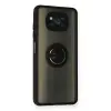 Pocophone X3 Kılıf Montreal Yüzüklü Silikon Kapak - Siyah