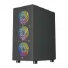 POWERBOOST PB-A700B 750W 80 + BRONZE MESH ÖN PANEL 4XRAINBOW FAN+USB3.0 GAMING ATX KASA SIYAH