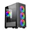 PowerBoost PB-P2252BB USB 3.0 Mesh Siyah 4x Ring ARGB Fanlı Mid Tower Gaming Kasa