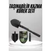 Pusulalı Katlanabilen Portatif Çantalı Mini Kazma Kürek Seti