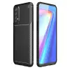 Realme 7 Kılıf Auto Focus Karbon Kapak - Siyah